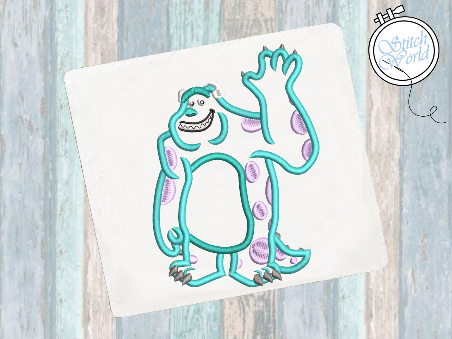 Sully Monsters Inc. Applique, Instant Download