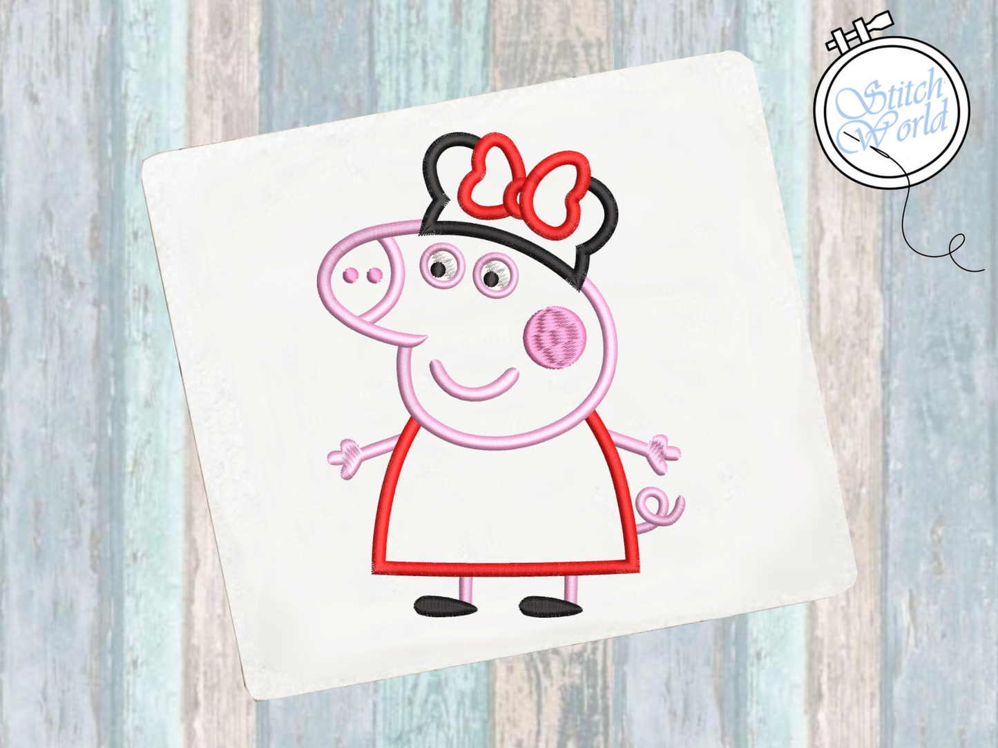 Minnie Peppa Pig Applique, Instant Download