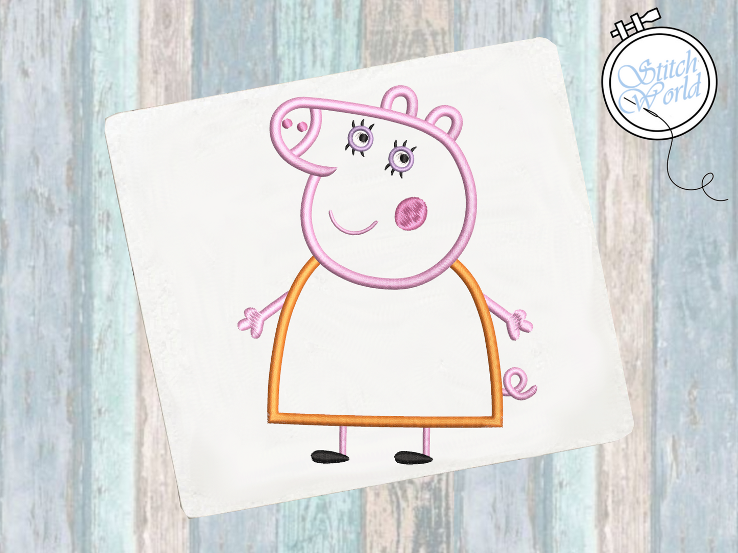 Mummy Pig Applique, Instant Download