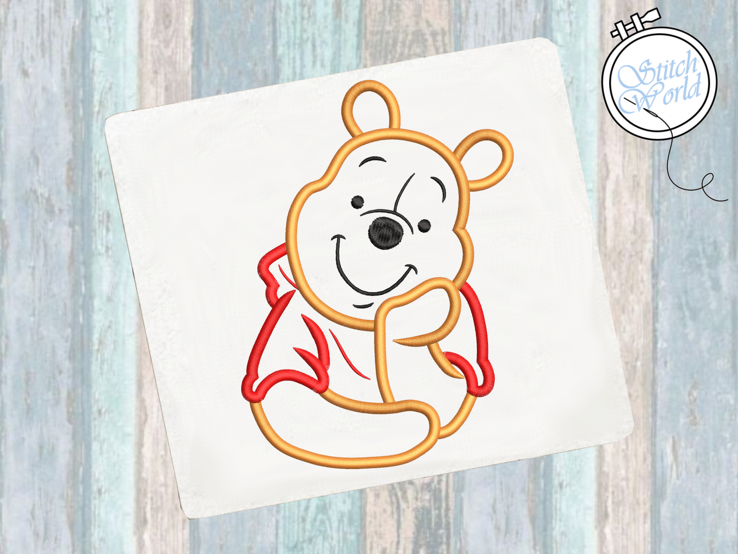 Winnie the Pooh Applique, Instant Download