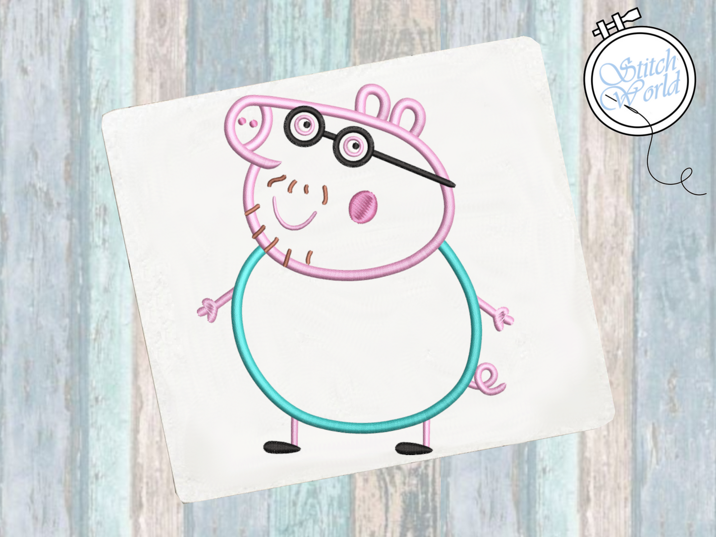 Daddy Pig Applique, Instant Download