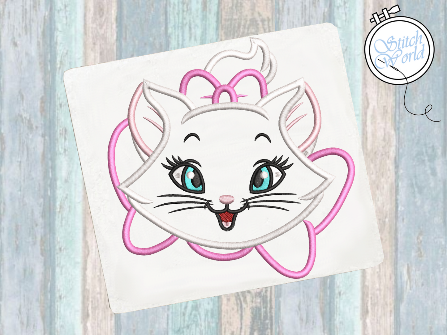 Marie Cat Applique, Instant Download