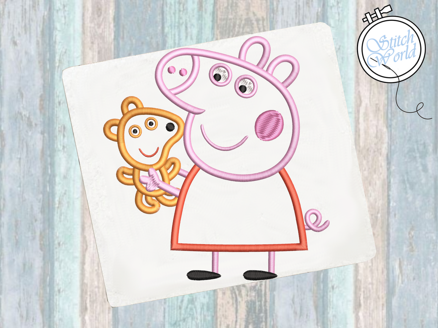 Peppa Pig Applique, Instant Download