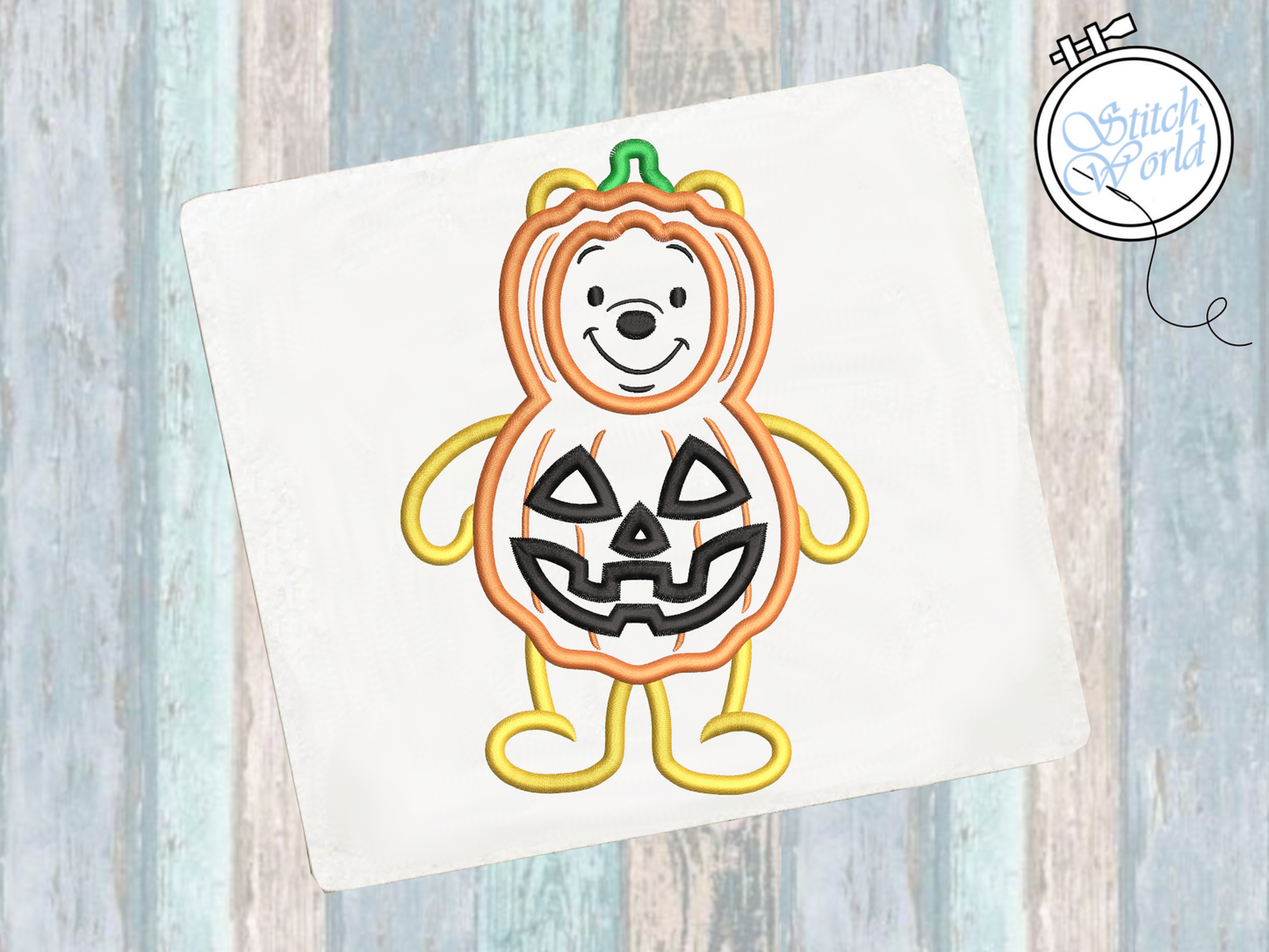 Winnie the Pooh Halloween Applique, Instant Download