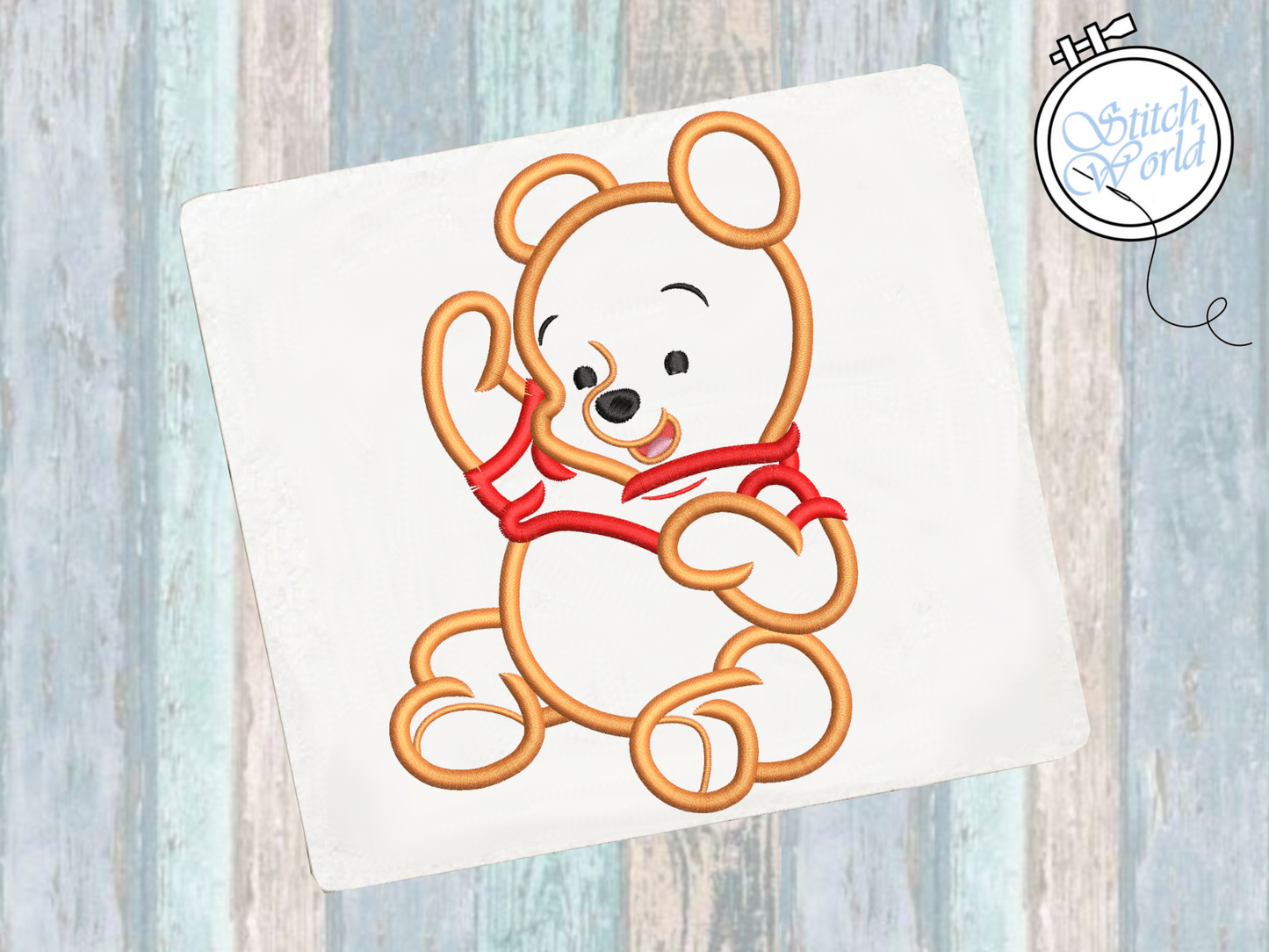 Baby Winnie the Pooh Applique, Instant Download