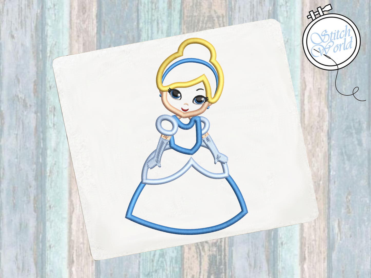Baby Cinderella Applique, Instant Download