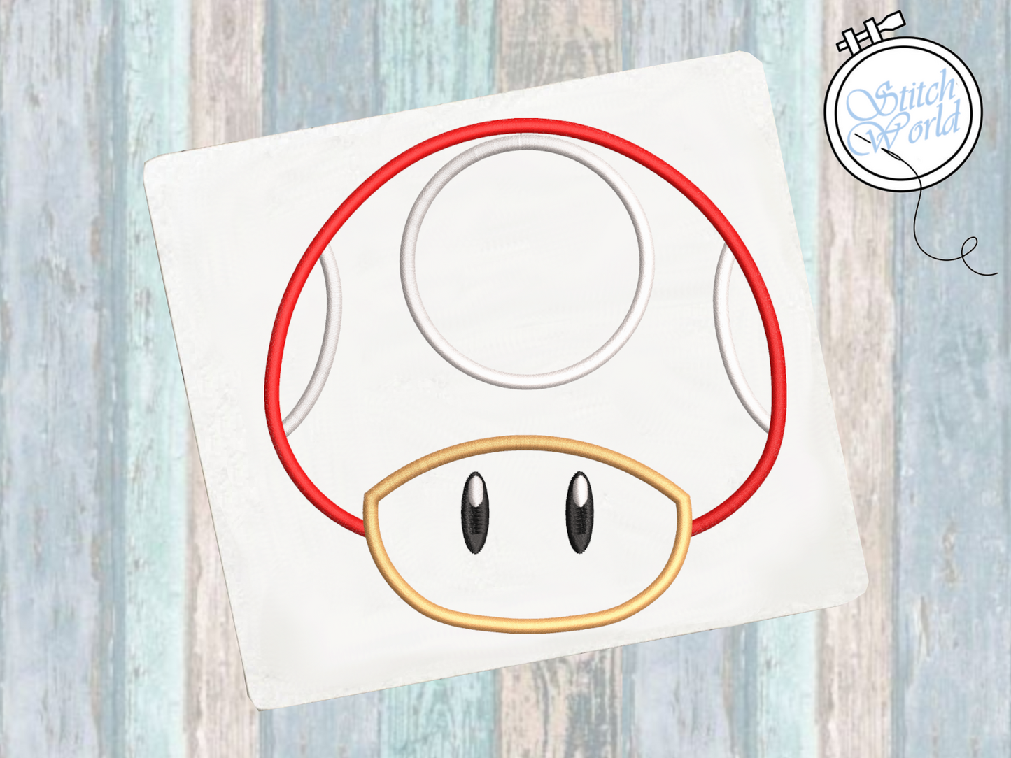 Mario Mushroom Applique, Instant Download