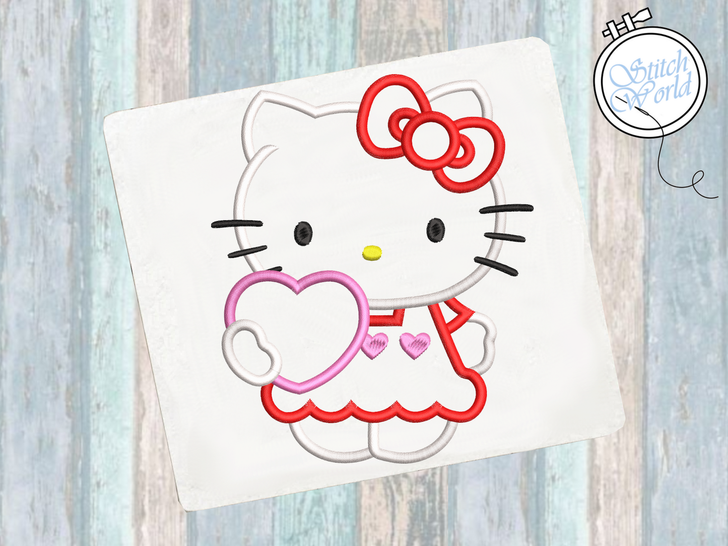 Hello Kitty Applique, Instant Download