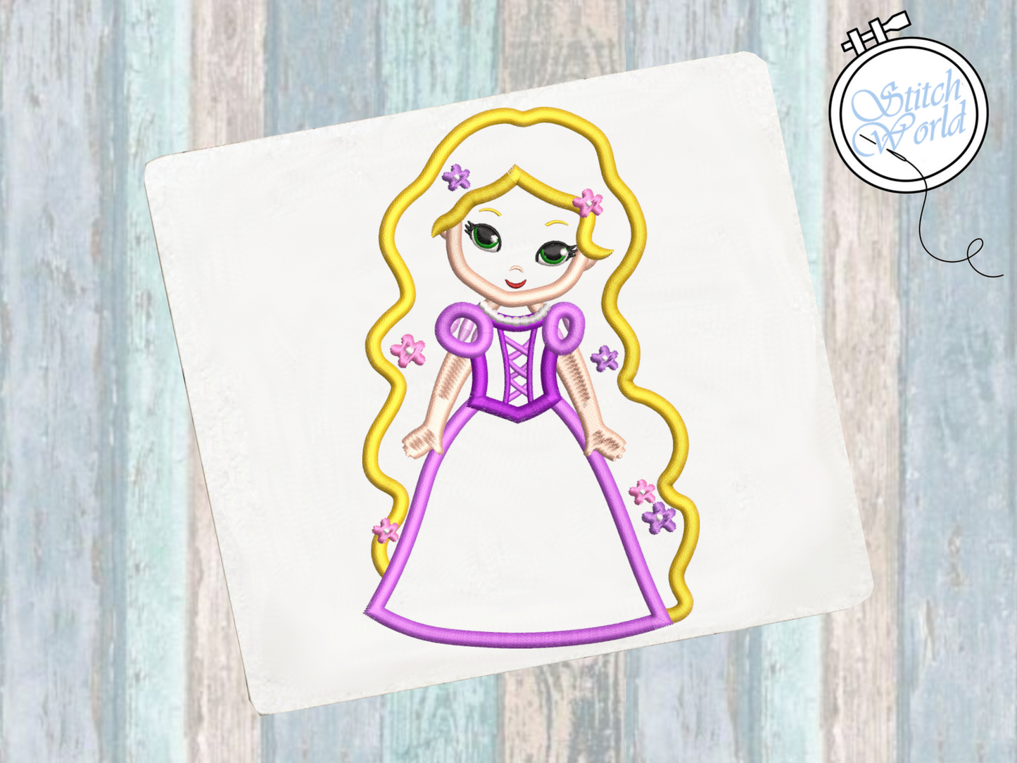 Baby Rapunzel Applique, Instant Download