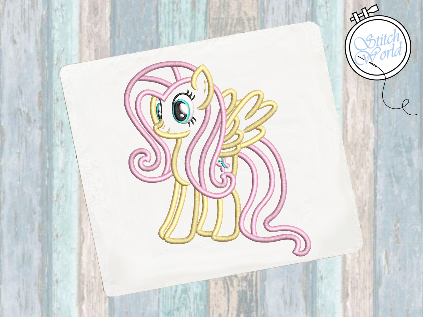 Fluttershy Applique, Instant Download