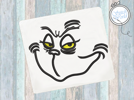 Grinch Face Applique, Instant Download