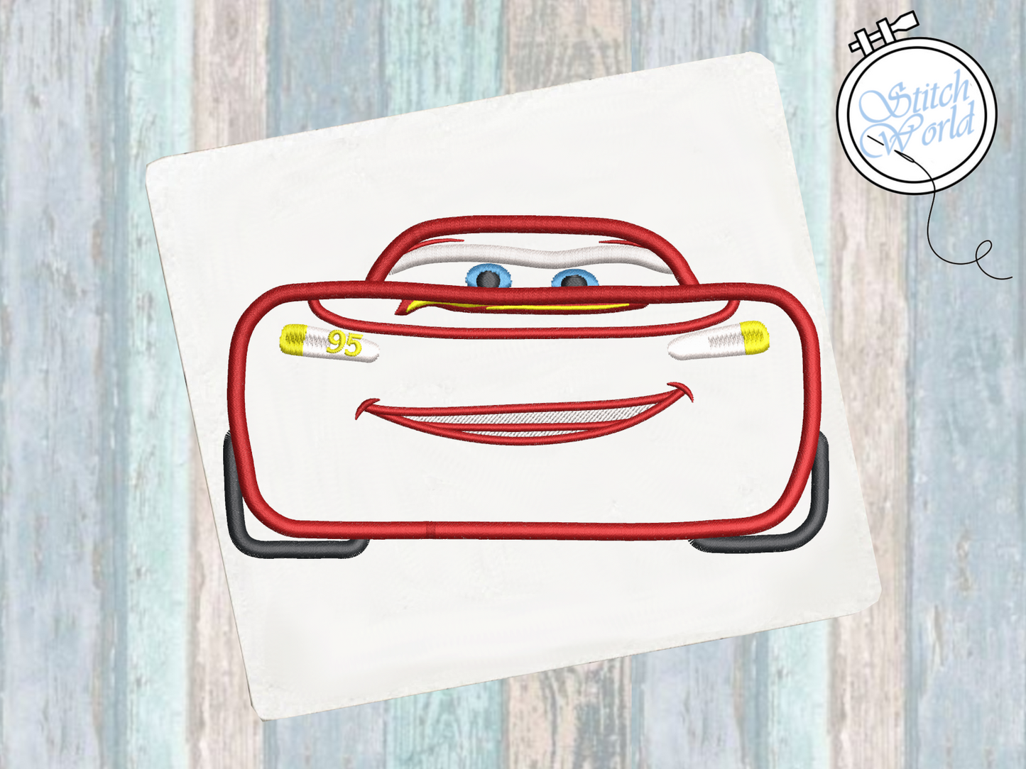 Lightning McQueen Applique, Instant Download