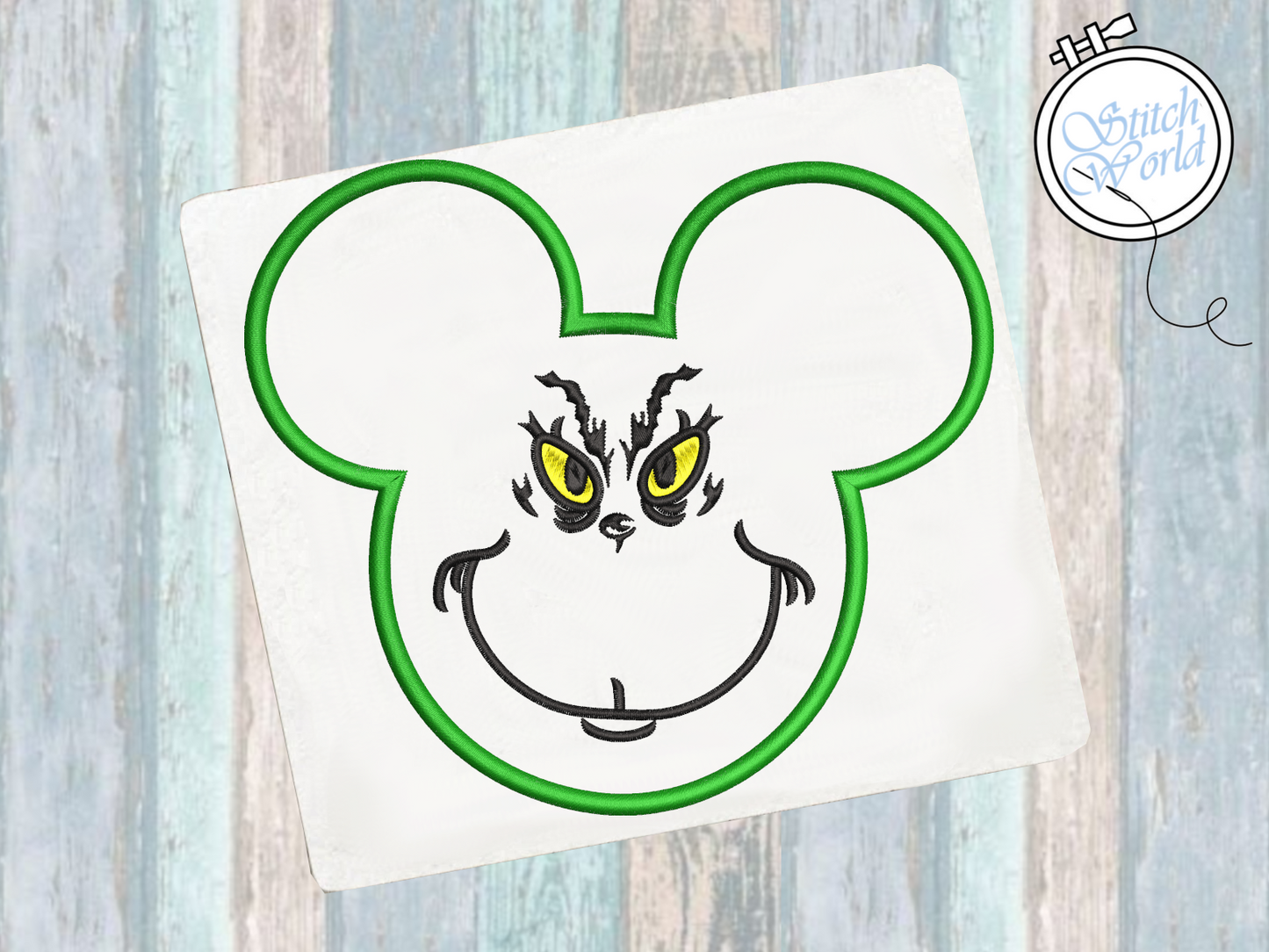 Mickey Grinch Face Applique, Instant Download