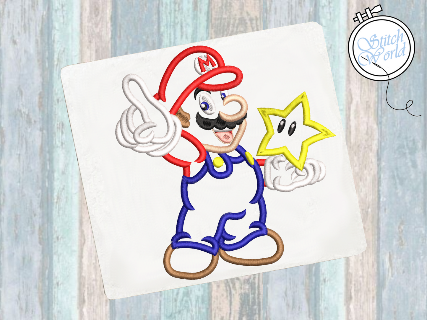 Mario Applique, Instant Download