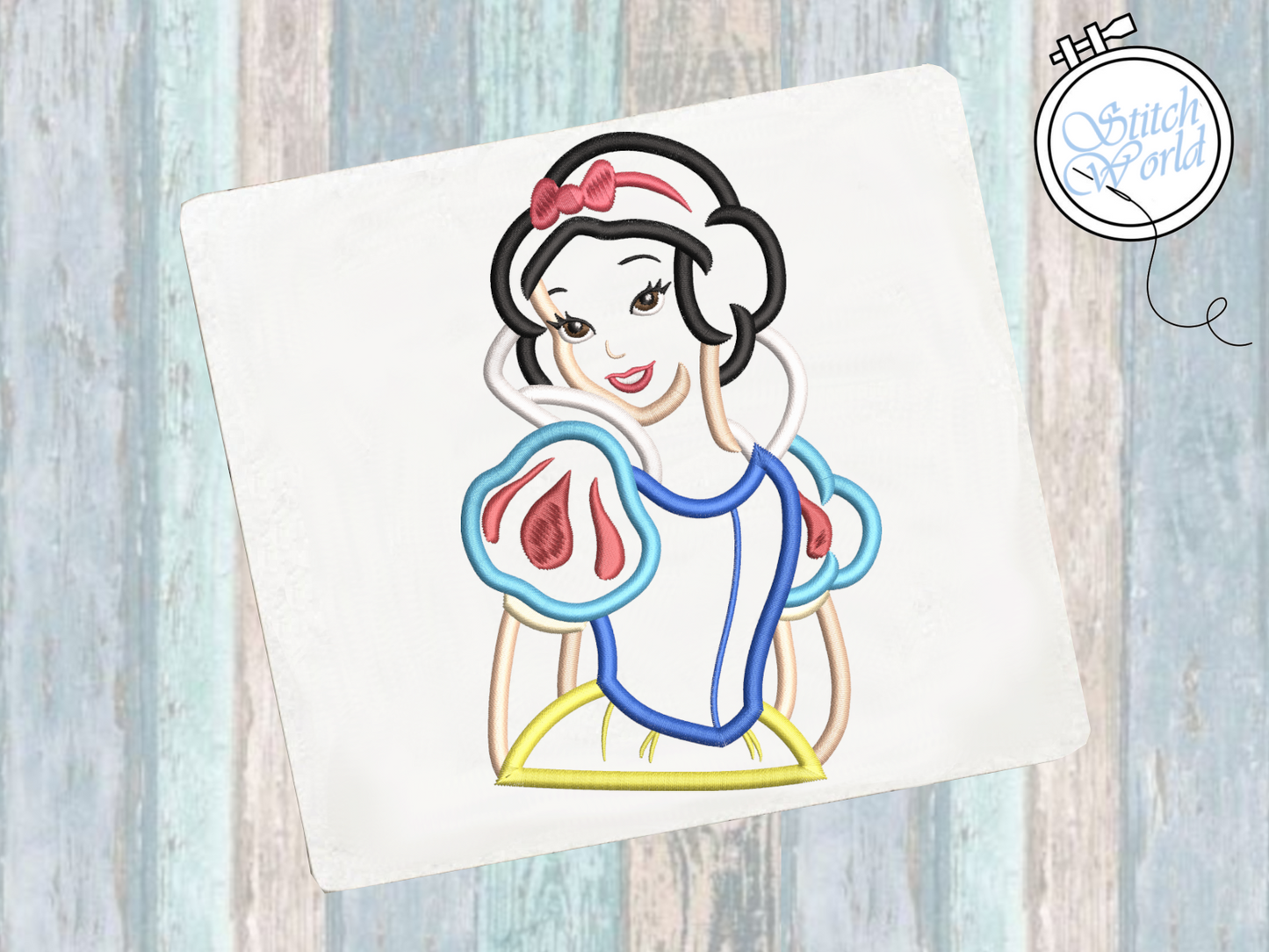 Snow White Applique, Instant Download