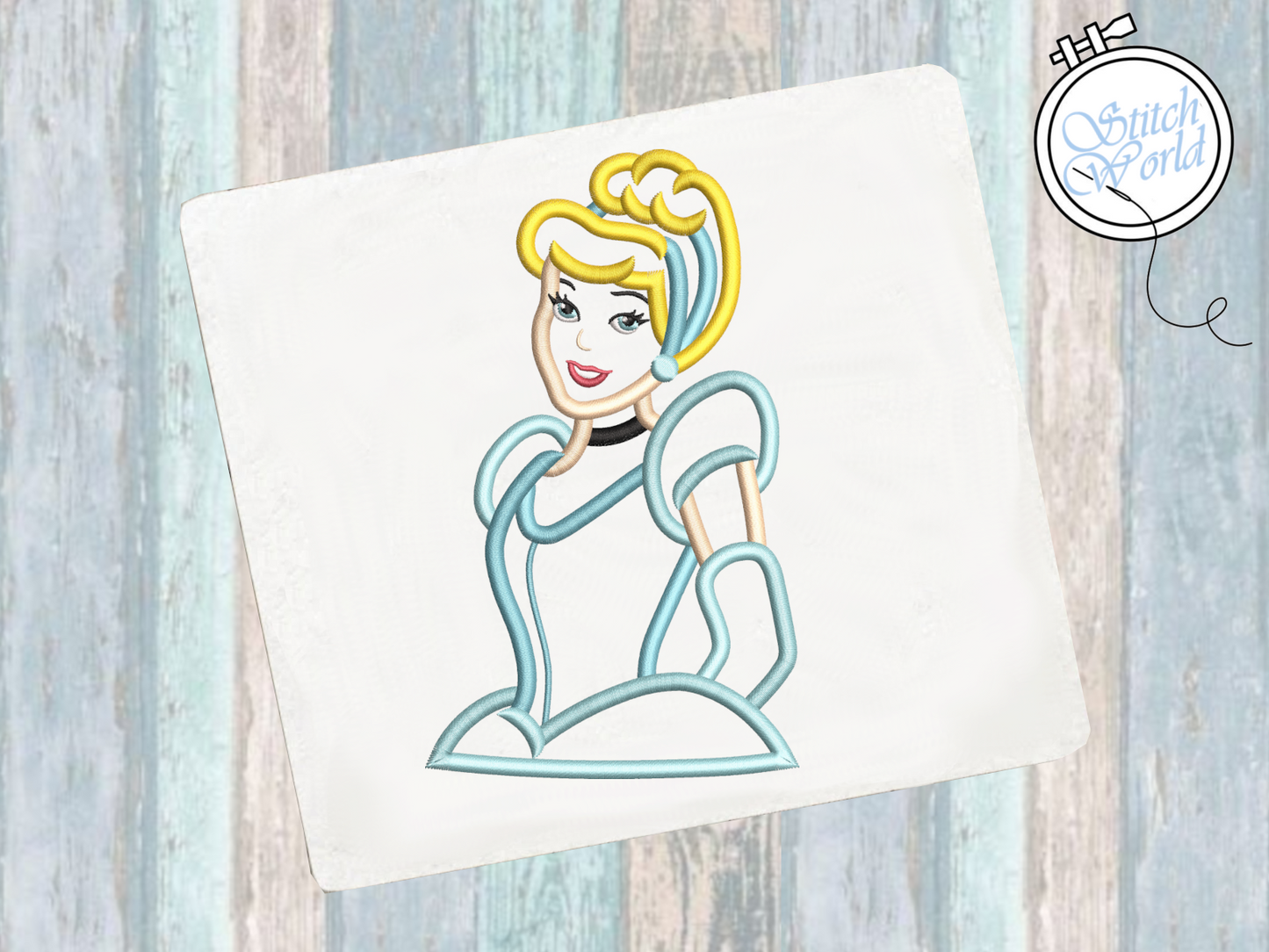 Cinderella Applique, Instant Download