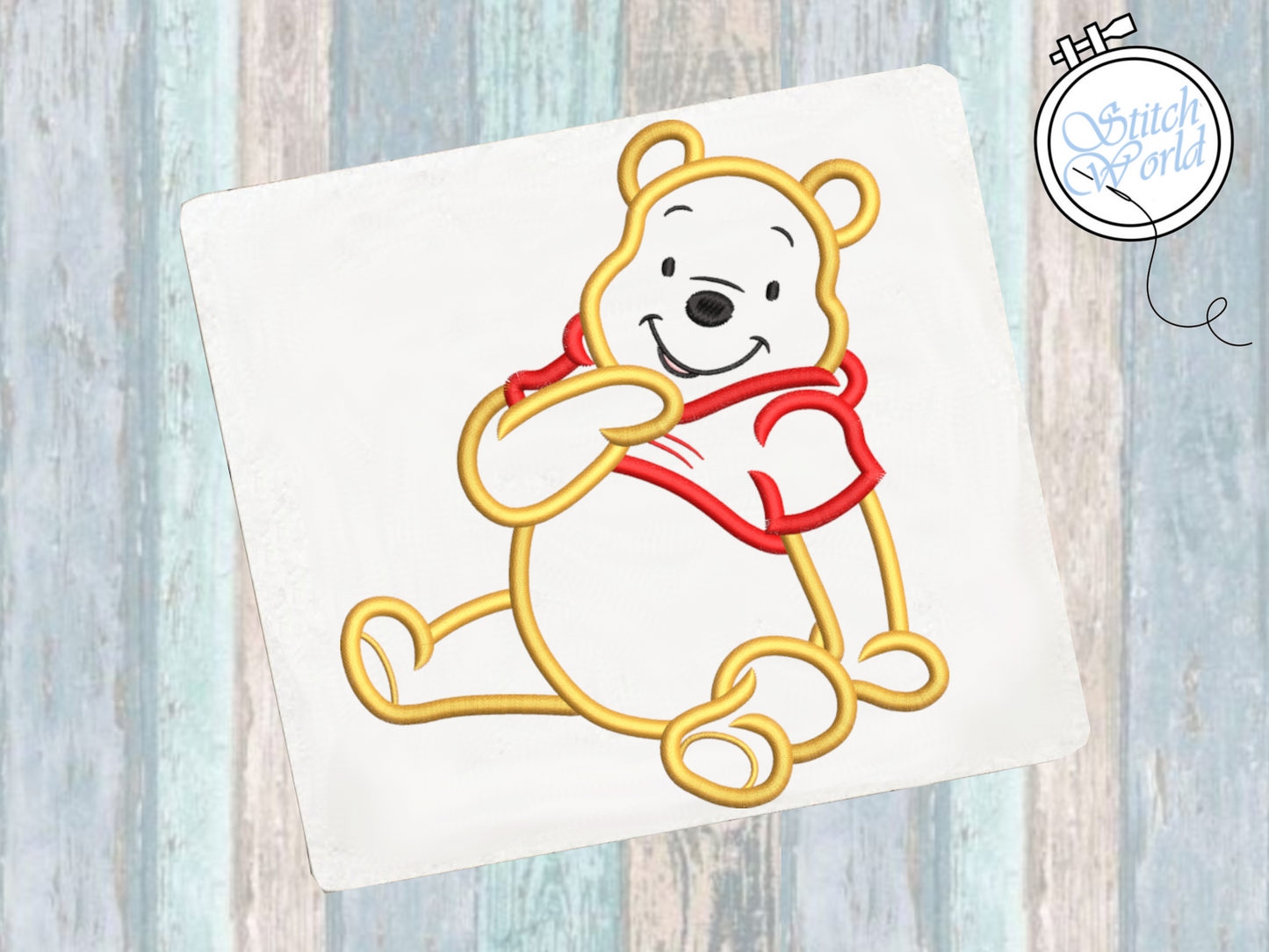 Winnie the Pooh Applique, Instant Download