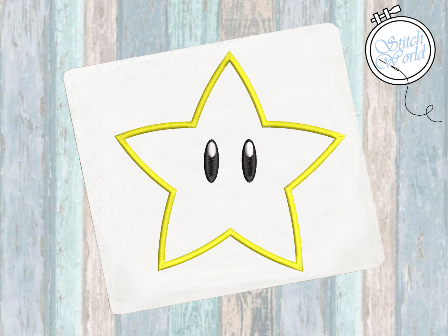 Mario Star Applique, Instant Download
