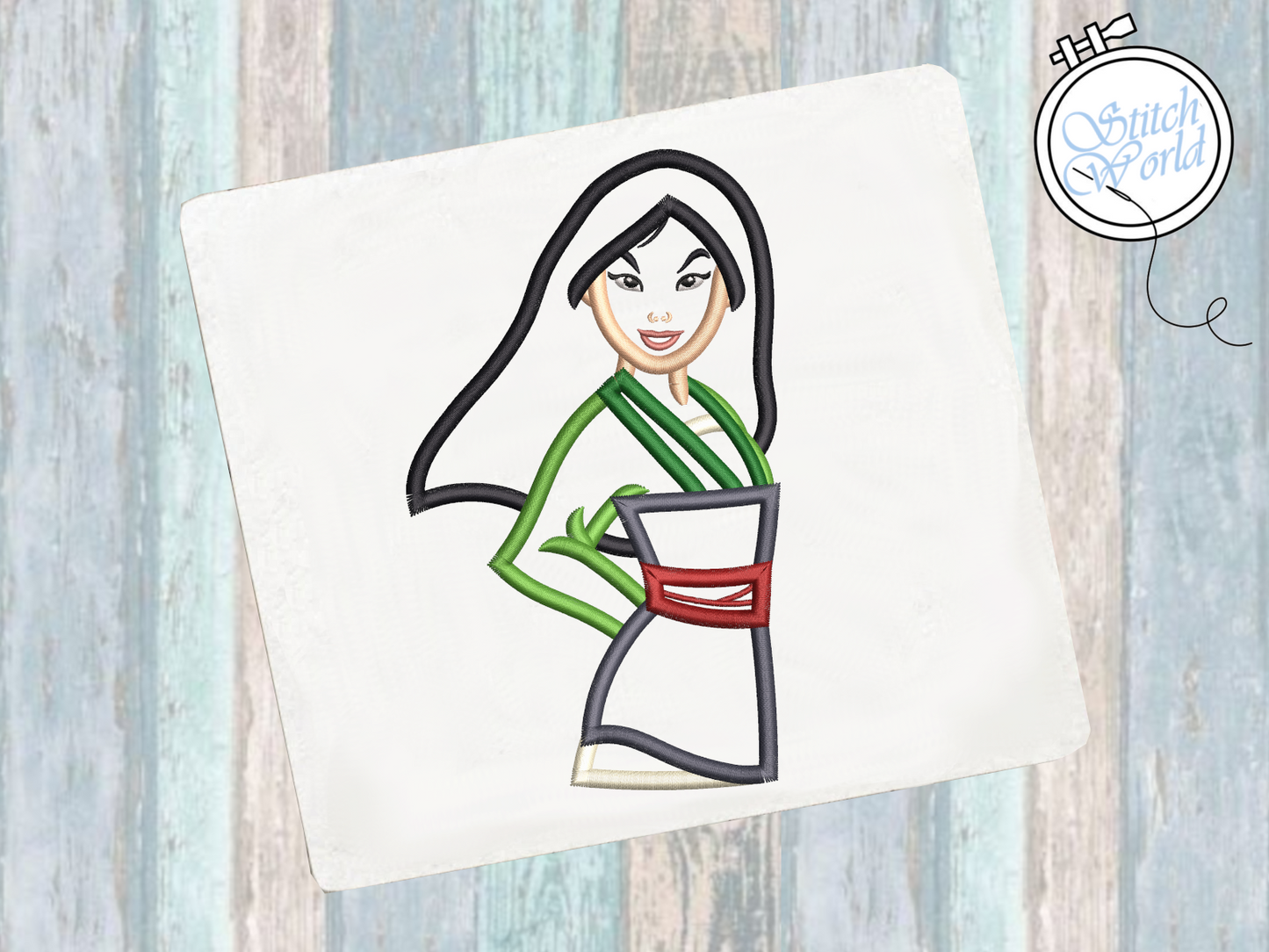 Mulan Applique, Instant Download