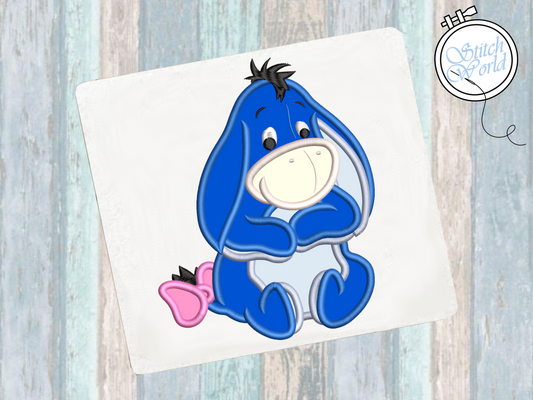 Baby Eeyore Applique, Instant Download