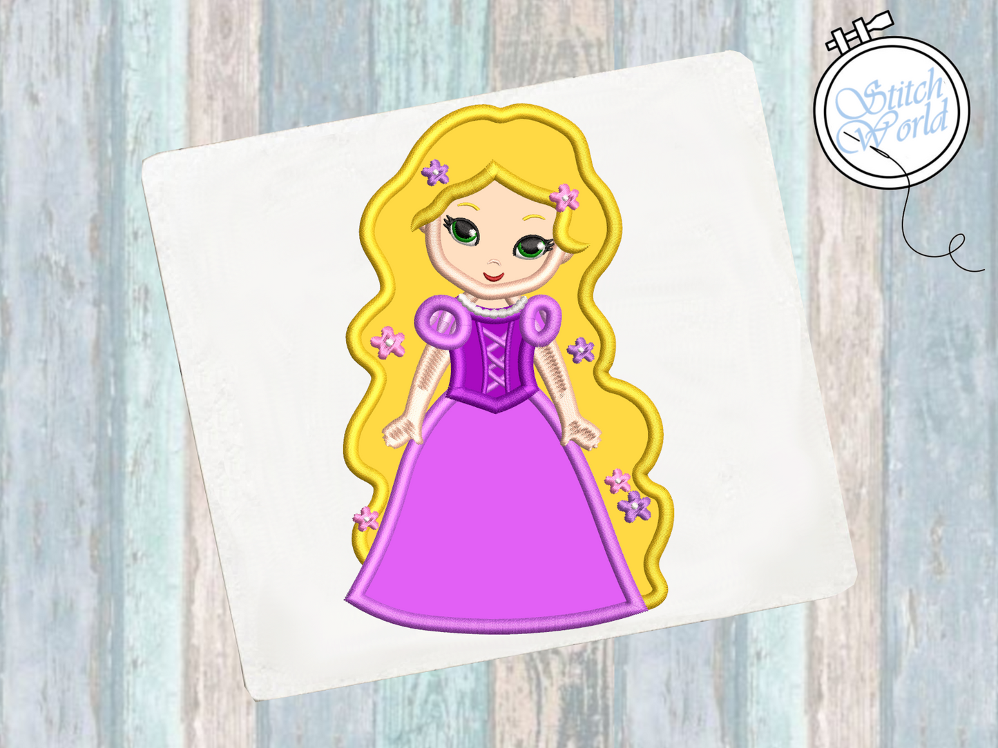 Baby Rapunzel Applique, Instant Download