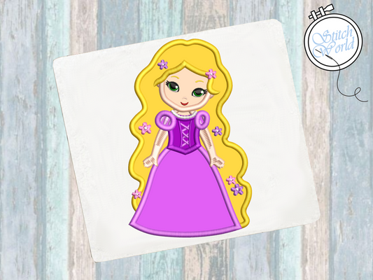 Baby Rapunzel Applique, Instant Download
