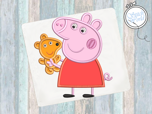 Peppa Pig Applique, Instant Download