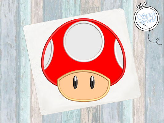 Mario Mushroom Applique, Instant Download
