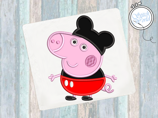 Mickey Peppa Pig Applique, Instant Download