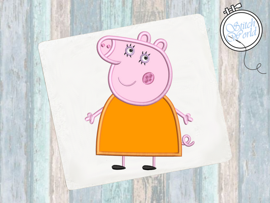 Mummy Pig Applique, Instant Download