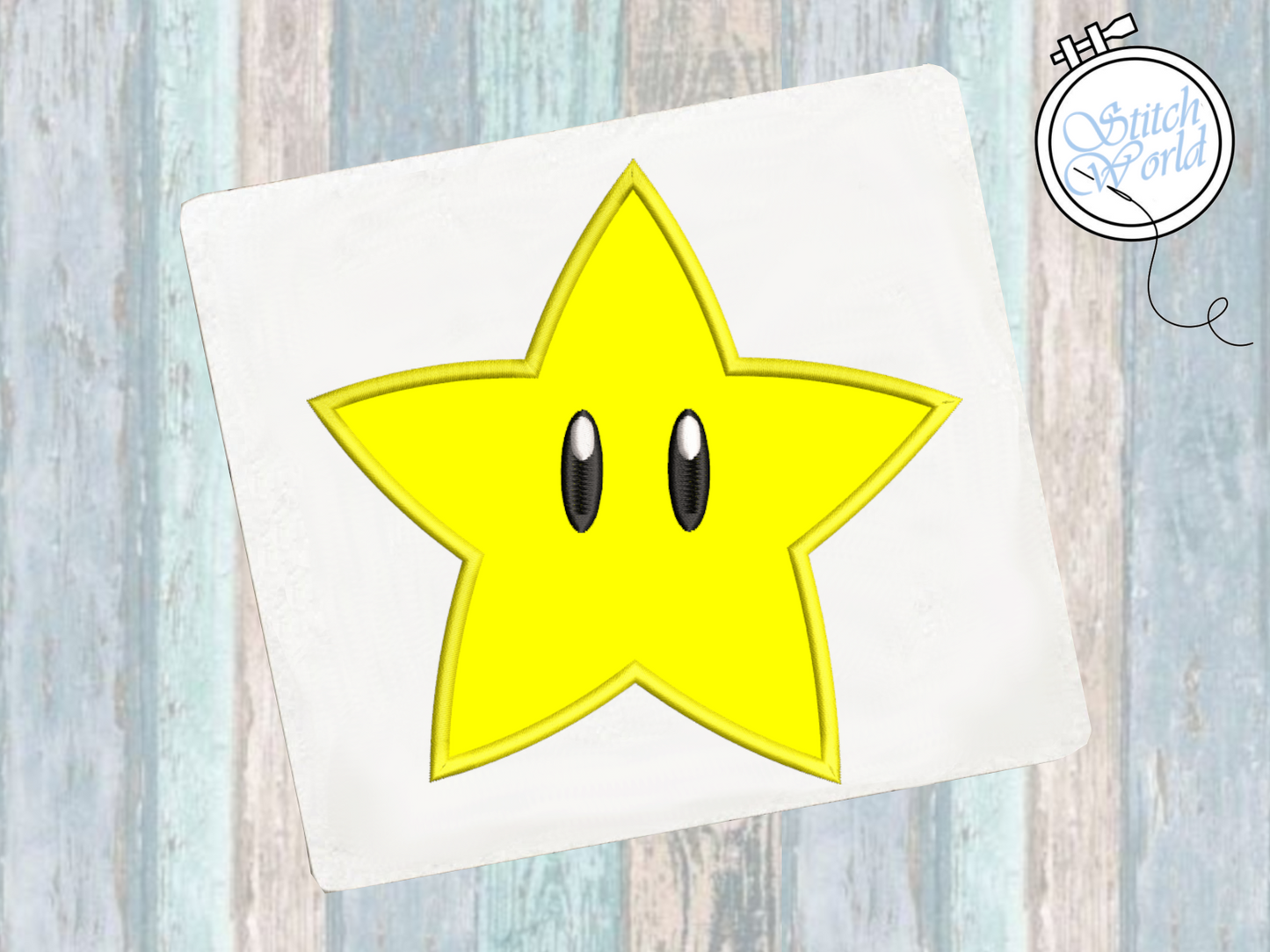 Mario Star Applique, Instant Download