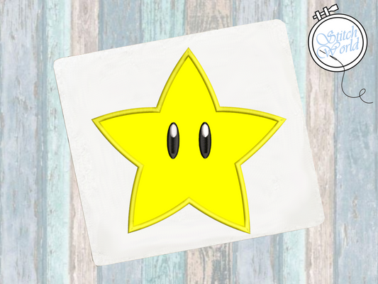 Mario Star Applique, Instant Download