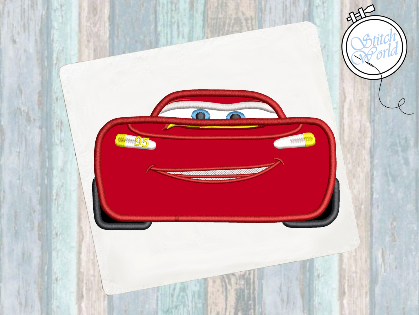 Lightning McQueen Applique, Instant Download