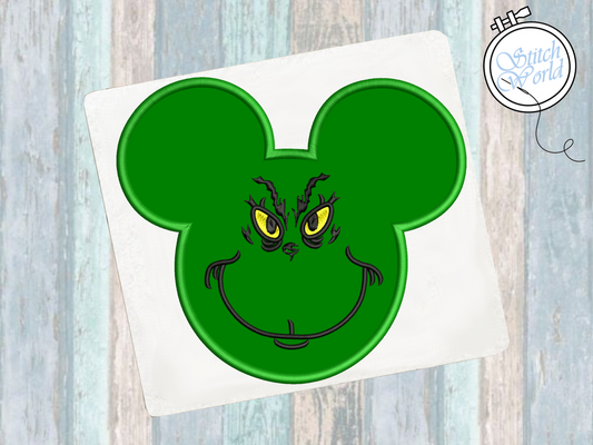 Mickey Grinch Face Applique, Instant Download