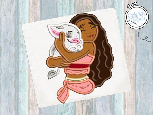 Moana Applique, Instant Download