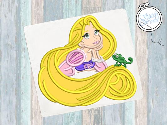 Rapunzel Applique, Instant Download