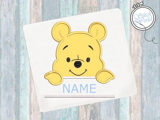 Winnie the Pooh Name Applique, Instant Download