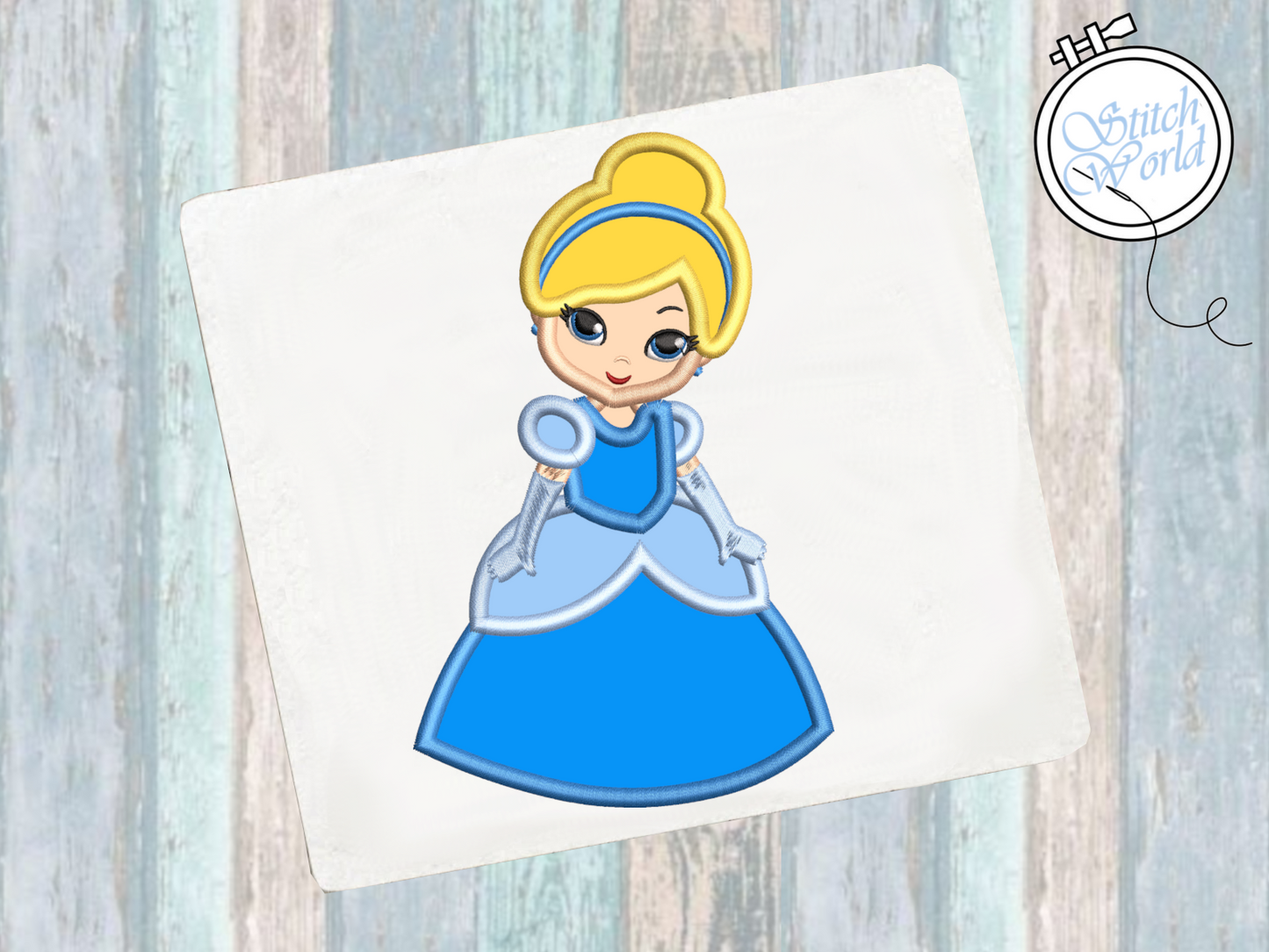 Baby Cinderella Applique, Instant Download