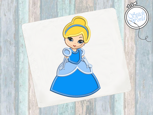 Baby Cinderella Applique, Instant Download