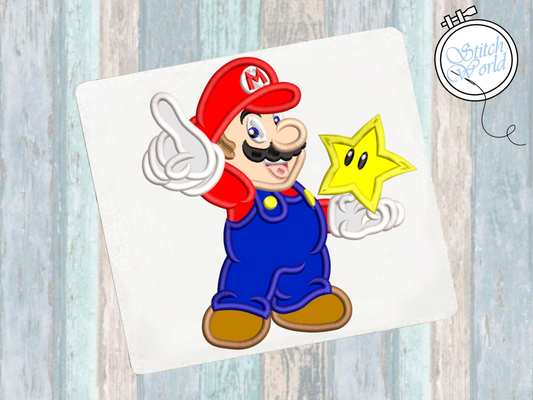 Mario Applique, Instant Download