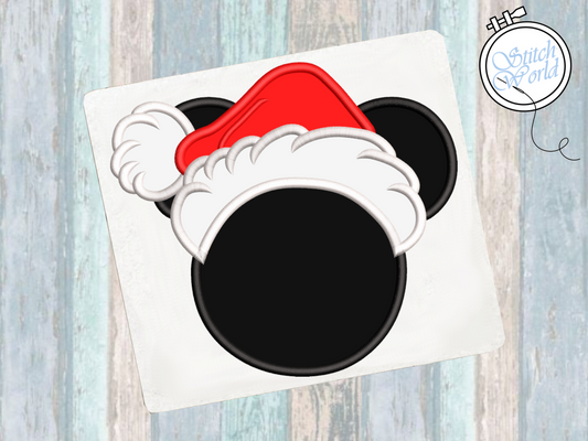 Mickey Santa Face Applique, Instant Download