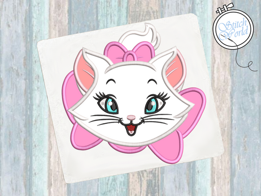 Marie Cat Applique, Instant Download
