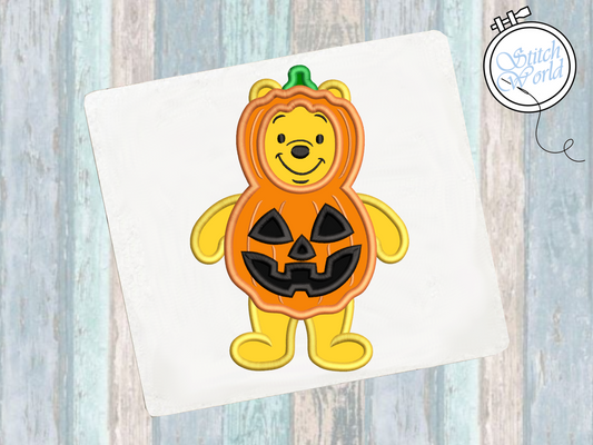 Winnie the Pooh Halloween Applique, Instant Download
