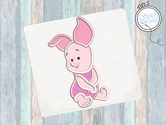 Baby Piglet Applique, Instant Download
