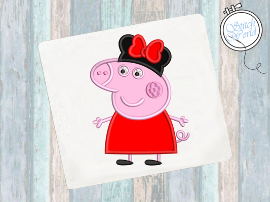 Minnie Peppa Pig Applique, Instant Download