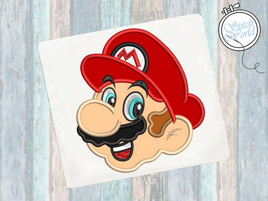 Mario Applique, Instant Download
