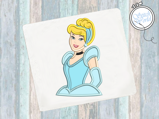 Cinderella Applique, Instant Download